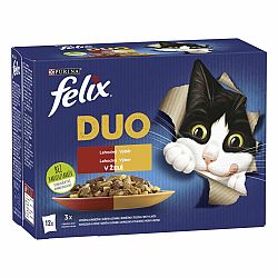 FELIX Fantastic DUO Multipack 6(12x85g) kura a obličky/ hovädzie a hydina/ morka a pečeň/ jahňacie a teľacie v želé