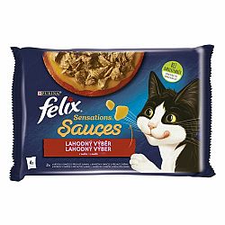 FELIX Sensations Sauces s morkou s príchuťou slaniny, s jahňacím s príchuťou diviny 4 x 85 g