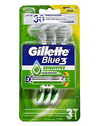 Gillette Blue3 Sensitive Pánsky Jednorazový Holiaci Strojček, 3ks