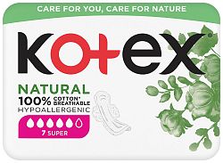 Kotex vložky Natural Super single 7 ks