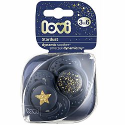 Lovi Dynamický utišujúci cumlík 3-6m 2ks Stardust modrý