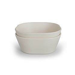 Mushie Mushie hranatá miska 2 ks - 550 ml Ivory