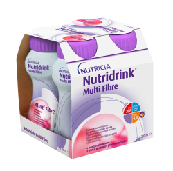 NUTRIDRINK MULTIFIBRE jahodová príchuť 4 x 200 ml