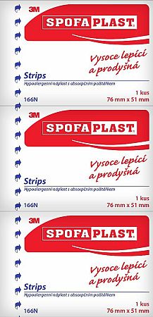 3M SPOFAPLAST 166 Náplasť strips 76 mm x 51 mm 1 x 3 ks