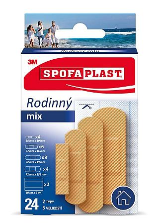 3M SPOFAPLAST č.603 Náplasti Rodinný mix 2 typy 5 vel 24 ks