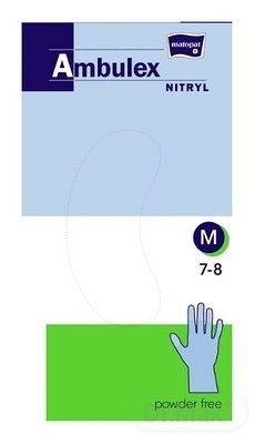Ambulex Rukavice Nitrylové nesterilné nepúdrované modré 100 ks