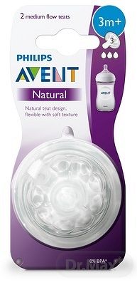 Avent Philips cumlík Natural stredný prietok 2 ks biela