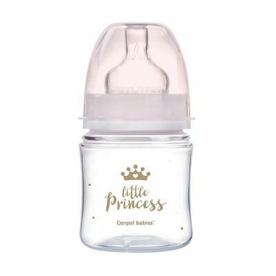 Canpol babies fľaša sa širokým hrdlom Royal Baby Pink 120 ml