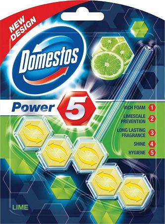 Domestos Power 5 tuhý WC blok Lime 55 g