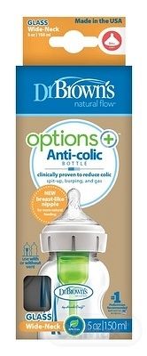 Dr Brown's options Wide neck anti colic plastová biela so silikón cumľom level 1 1 ks 150 ml