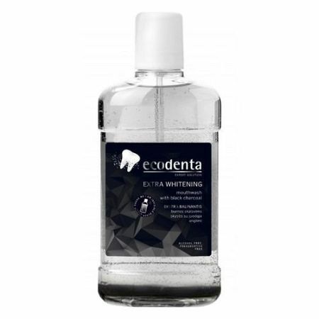 Ecodenta Extra bělicí ústní voda s černým uhlím Extra Whitening Mouthwash With Black Charcoal 500 ml