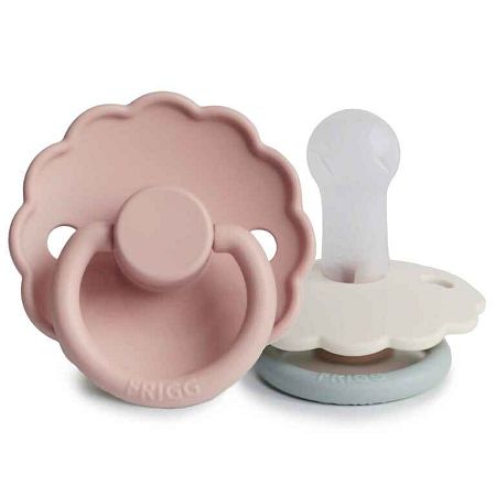 FRIGG Daisy silikónové cumlíky Blush/Cotton candy, +6m, dvojbalenie