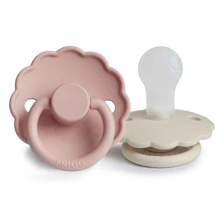 FRIGG Daisy silikónové cumlíky French Blush/Cream, 0-6m, dvojbalenie