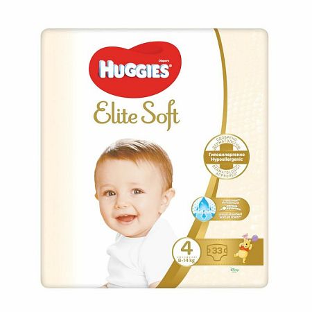 HUGGIES Elite Soft 4 8 - 14 kg 33 ks