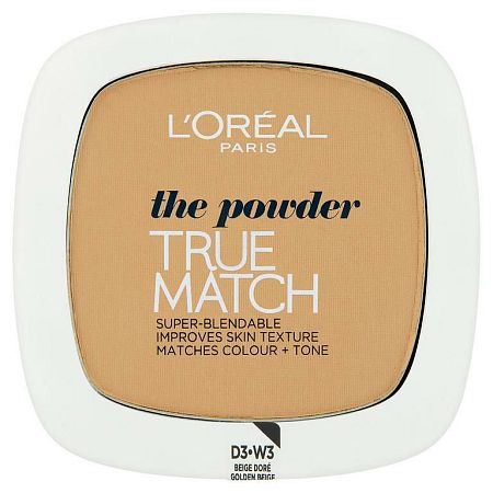 L´Oréal Paris True Match Super-Blendable Powder 3D/3W Golden Beige púder 9 g