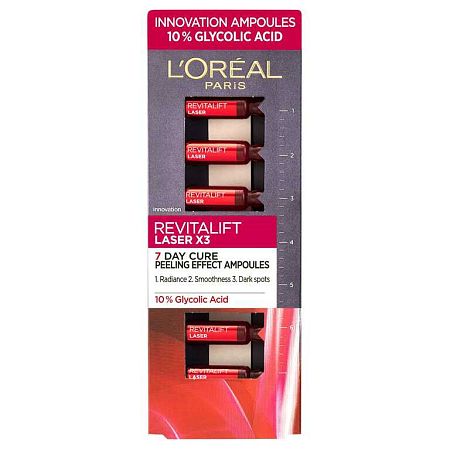 L'Oréal Revitalift Laser X3 sérum s kyselinou glykolovou v ampulích 7 x 1 ml