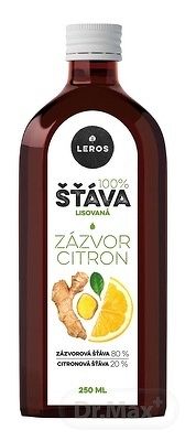 LEROS 100% zázvor a citrónová šťava 250 ml