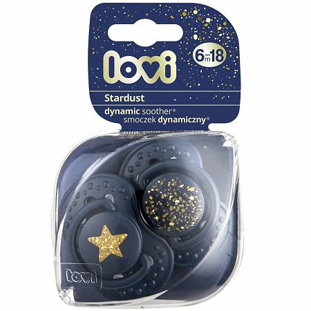 Lovi Dynamický utišujúci cumlík 6-18m 2ks Stardust modrý