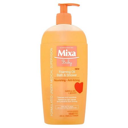 Mixa Baby penivý olej do sprchy aj do kúpeľa Foaming Oil 400 ml