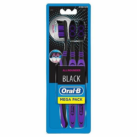 OralB zubná kefka Black Medium 3 ks