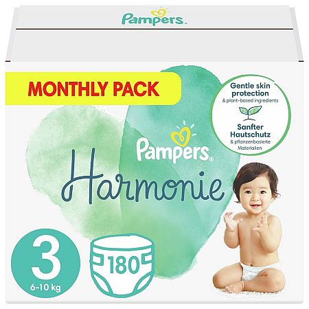 PAMPERS HARMONIE VEĽKOSŤ 3, 180KS 6-10KG