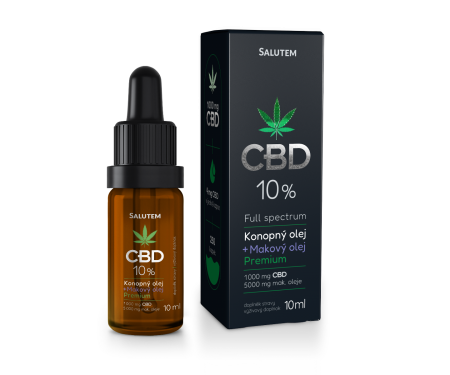 Salutem CBD 10 % Konopný olej+Makový olej Premium 10 ml