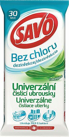 SAVO UNIVERZÁLNE ČISTIACE UTIERKY EUKALYPTUS 30 ks