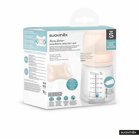 Suavinex antikoliková láhvička Zero A sada bílá 180 ml