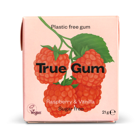 True gum Žuvačky bez cukru s príchuťou maliny a vanilky 21 g