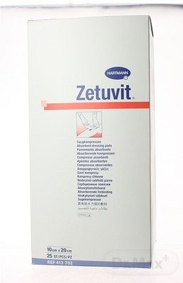 Zetuvit kompres nasiakavý sterilný 10 cm x 20 cm 25 ks